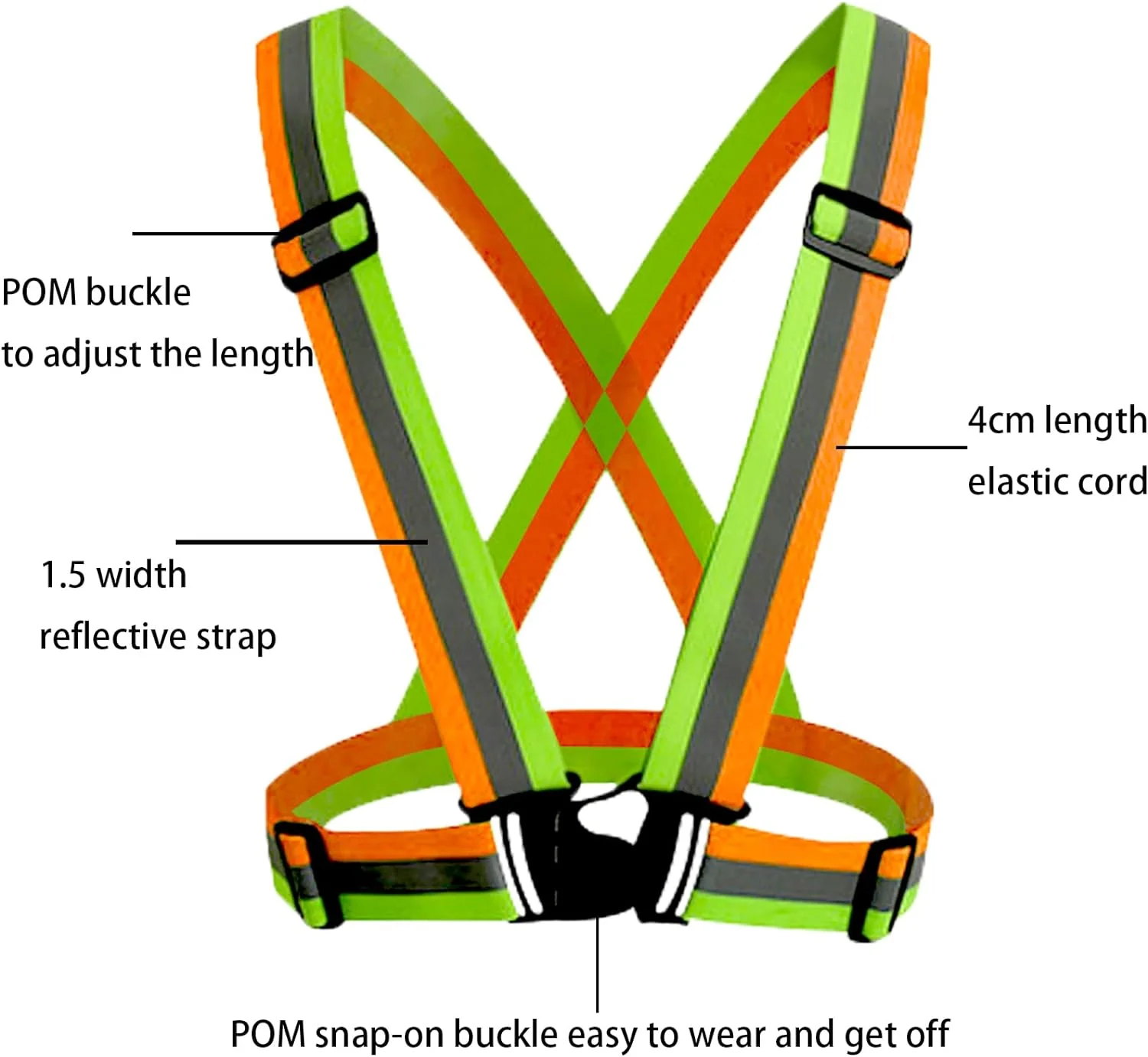 Generic Cezmkio Reflective Safety Vest 2pcs, Adjustable Running Gear for Outdoor Jogging, Cycling, Walking, and Riding