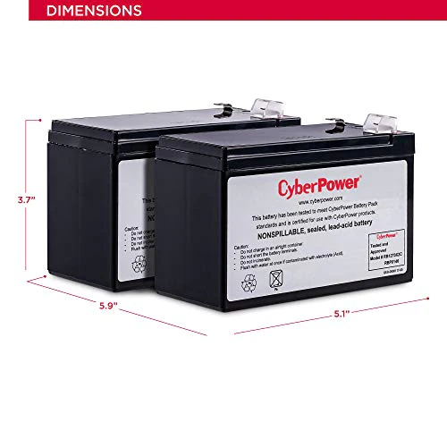 CyberpowerPC CyberPower RB1270X2C UPS Replacement Battery Cartridge, 12V/7Ah
