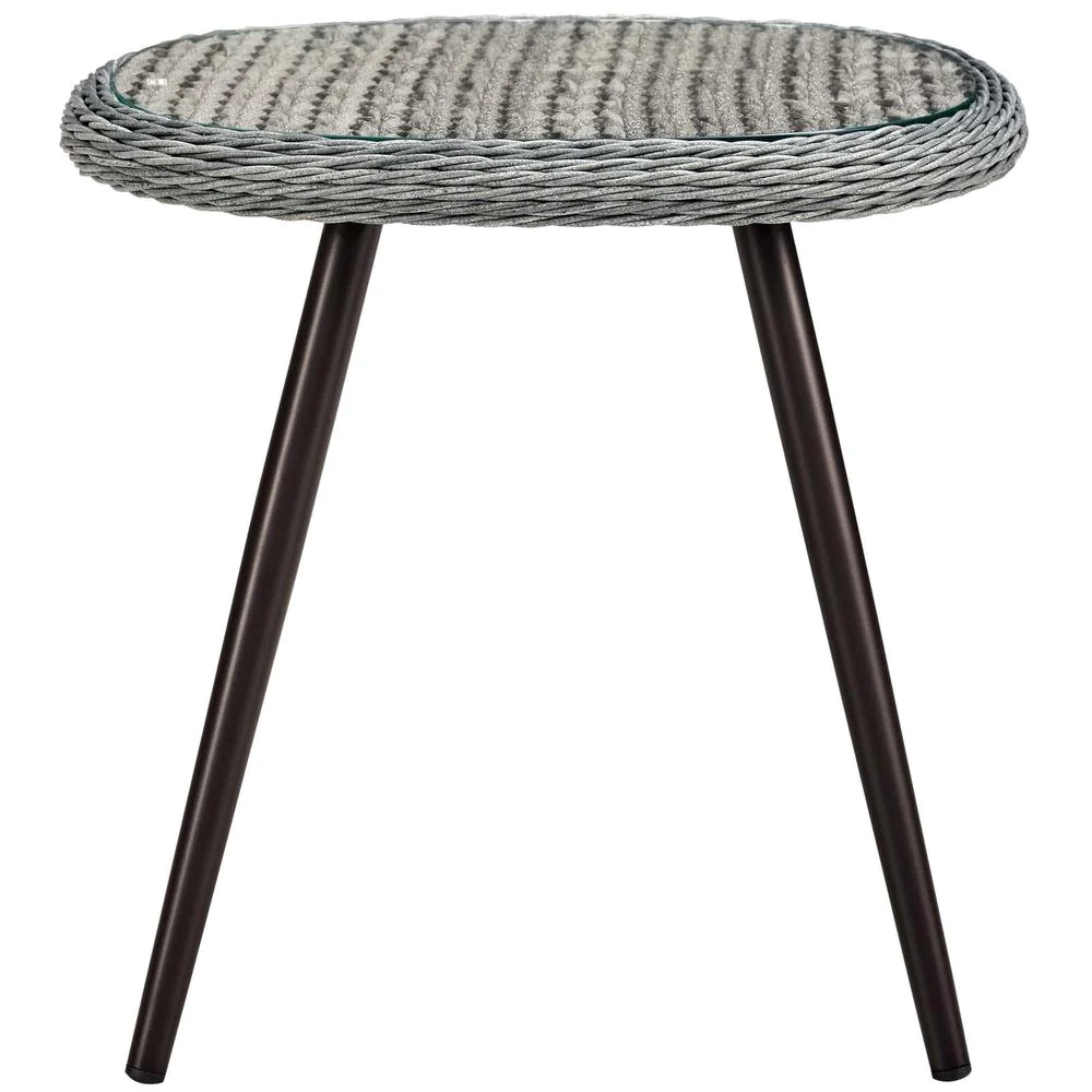 Modway Endeavor Outdoor Patio Wicker Rattan Side Table - Gray EEI-3025-GRY