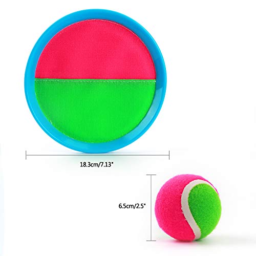 Ayeboovi Toss and Catch Ball Game Backyard Toy for Kids Paddle Game with 4 Paddles and 4 Balls [Upgraded Version]