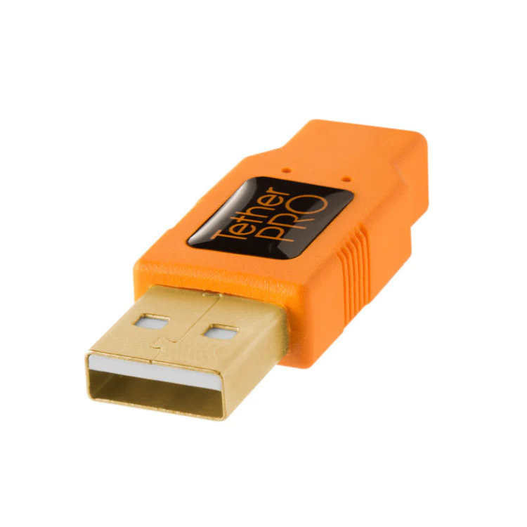 Tether Tools TetherPro USB 2.0 to Micro-B 5-Pin Cable (15-Feet, Orange)