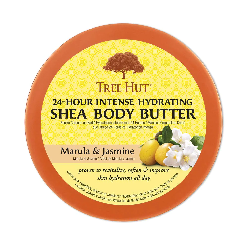Tree Hut 24 Hour Intense Hydrating Shea Body Butter Marula &a; Jasmine, 7oz, Hydrating Moisturizer with Pure Shea Butter for Nouri