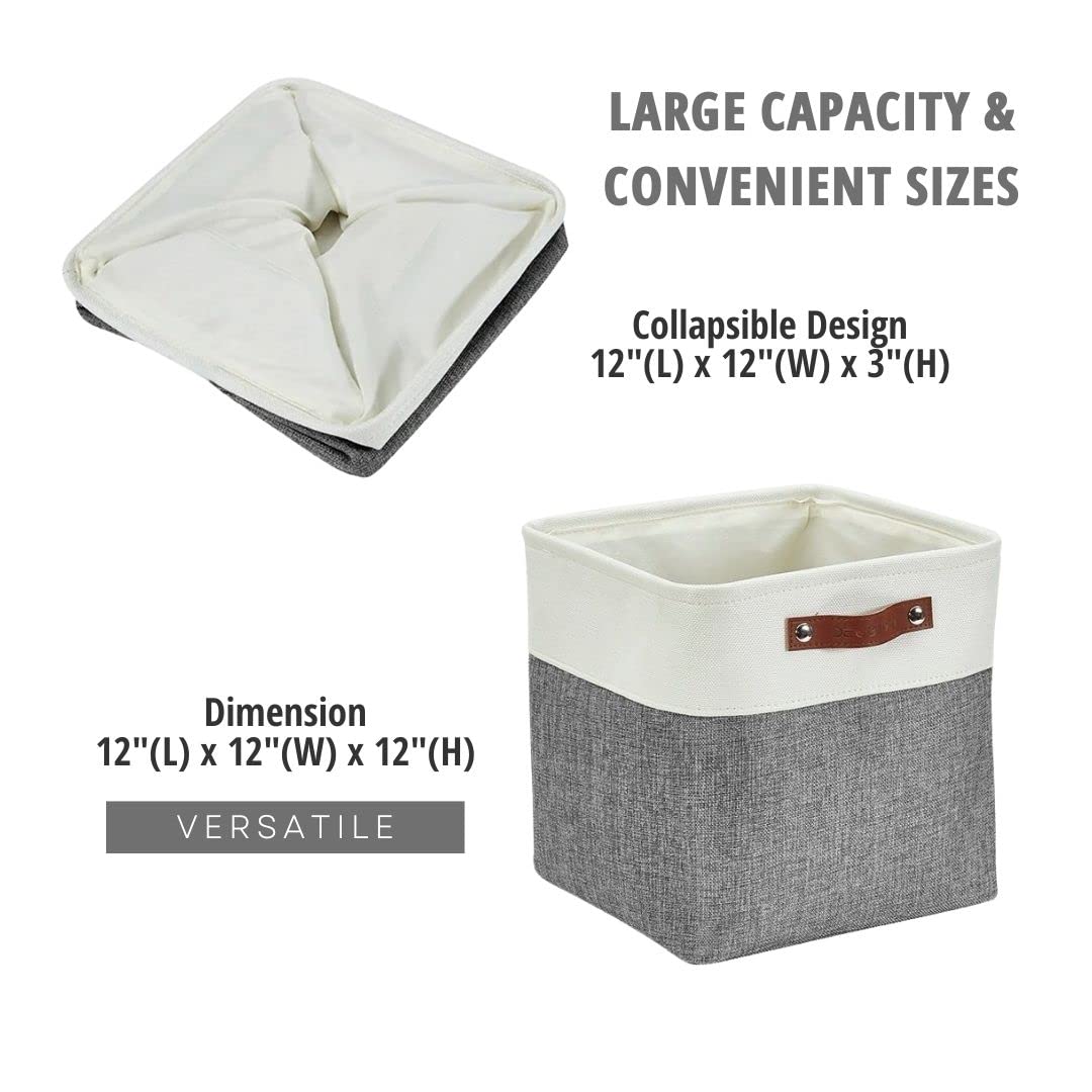 DEcOMOMO cubby Storage Bins 12 Inch Storage Bins, Bins For cube Organizer Kallax Insert Bedroom Office Shelf closet Nursery Toys
