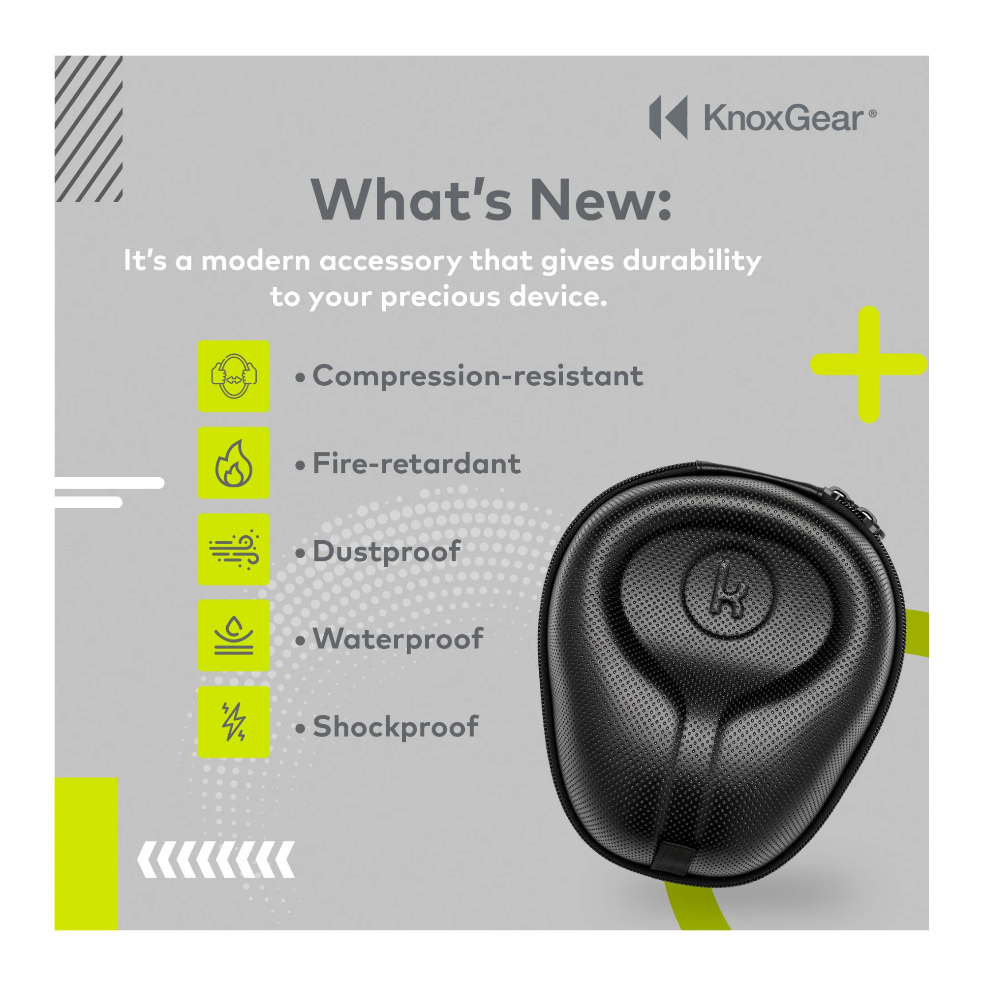 Knox Gear Hard Shell Headphone Case (Large) with Headphone Hanger Mount Bundle