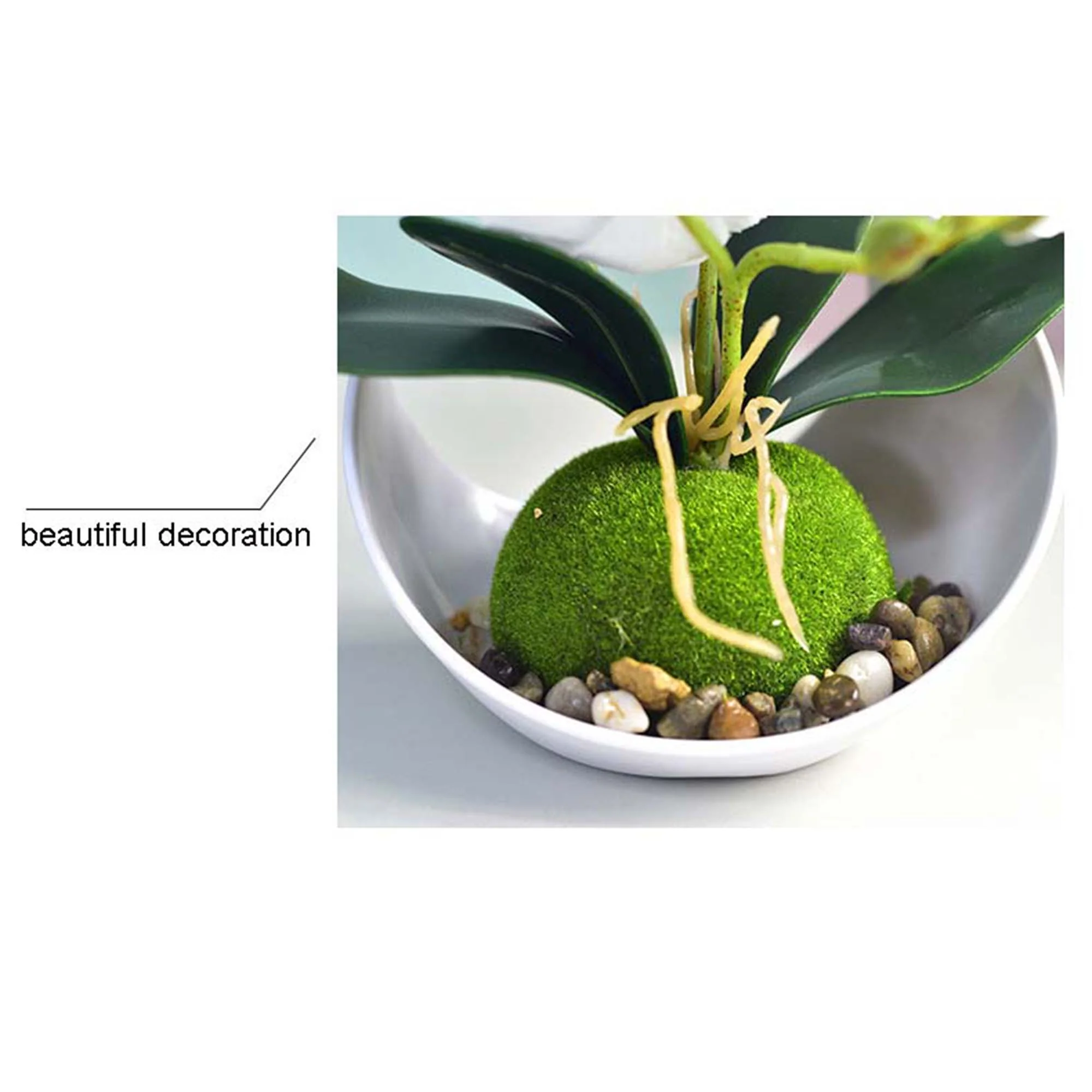 Holiday Depot Artificial Green Orchid Flower Arrangement with Pot. Makes a great Decoration for Home, Office, or Wedding. (2 Pack)