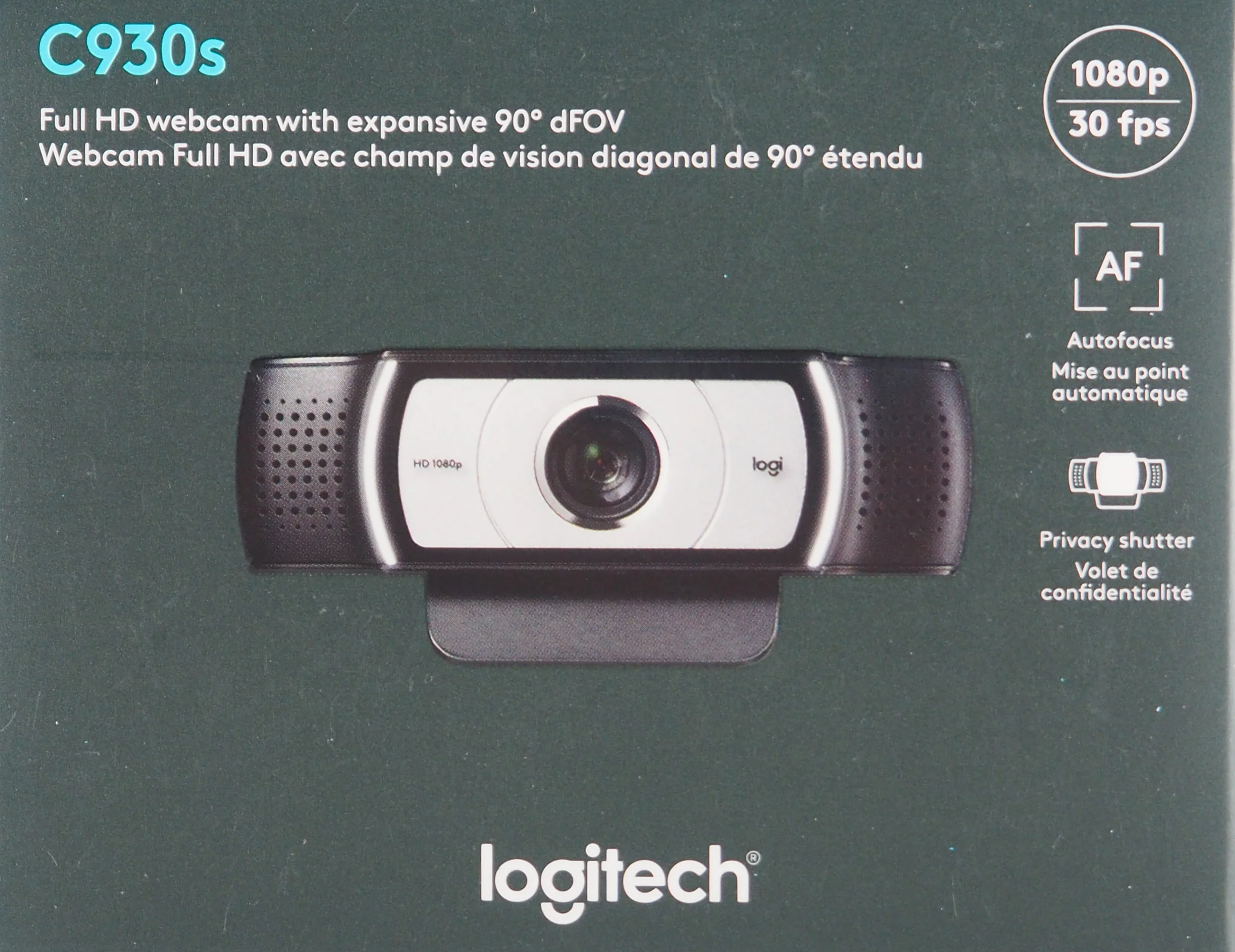 Logitech C930s Pro HD 1080 Webcam for Laptops with Ultra Wide Angle 960-001070 Black