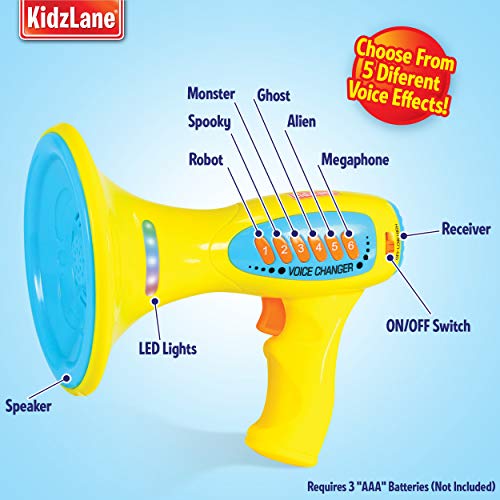 Kidzlane Voice Changer Microphone for Kids | Megaphone Function, LED Lights, and 5 Different Sound Effects | Ideal Gift Toy for