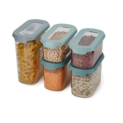 joseph joseph cupboardstore airtight easy pour food storage container set with scoop, 5-piece, opal
