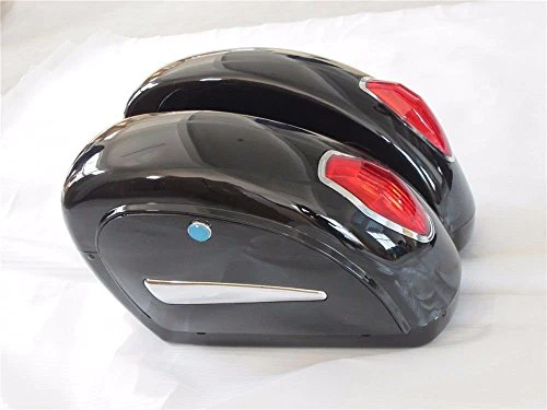 EGO BIKE Motorcycle saddlebags Hard Saddle Bag Trunk w/Light for Honda Shadow 600 750 VLX Valkyrie VT F VTX LN