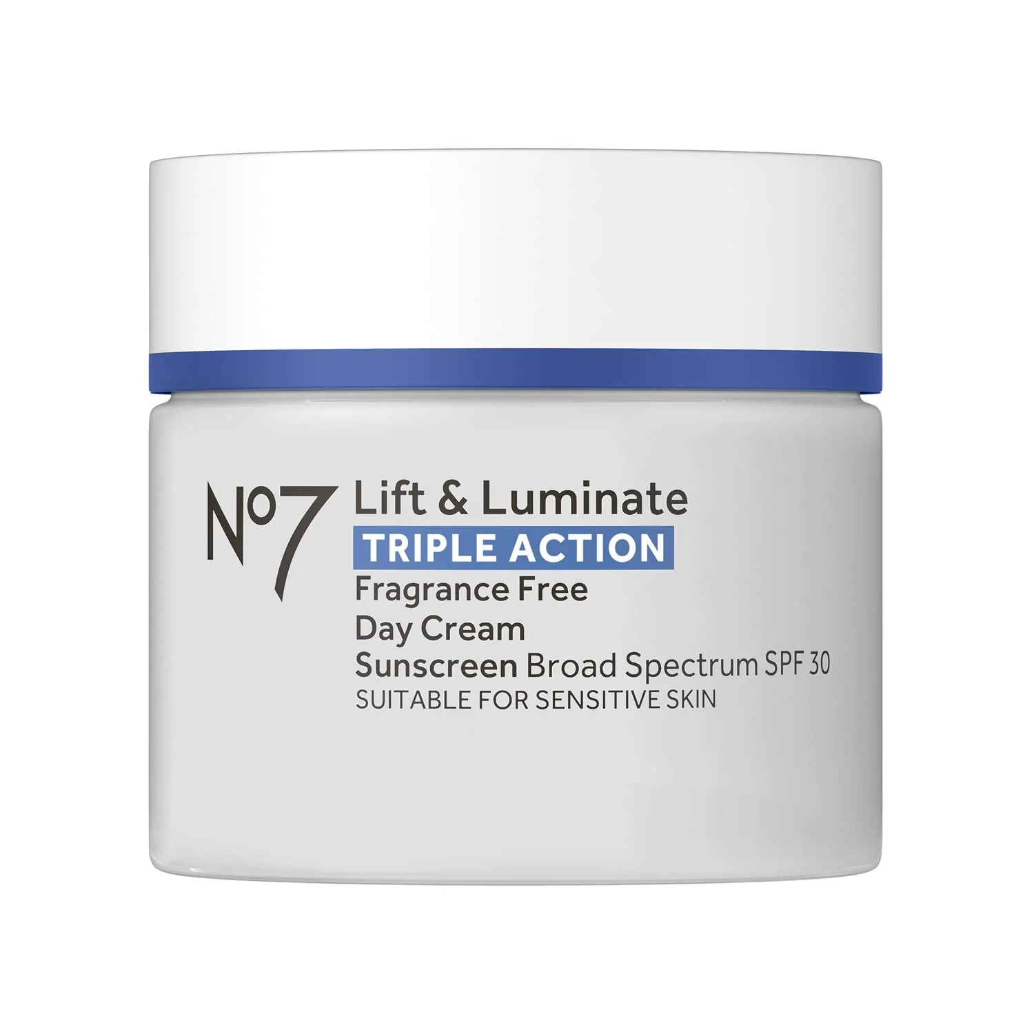 VANELC No7 Lift &a; Luminate Triple Action Day Cream SPF 30 - Broad Spectrum Anti Aging Face Cream - Hydrating Hibiscus Peptides &a; Hyalur