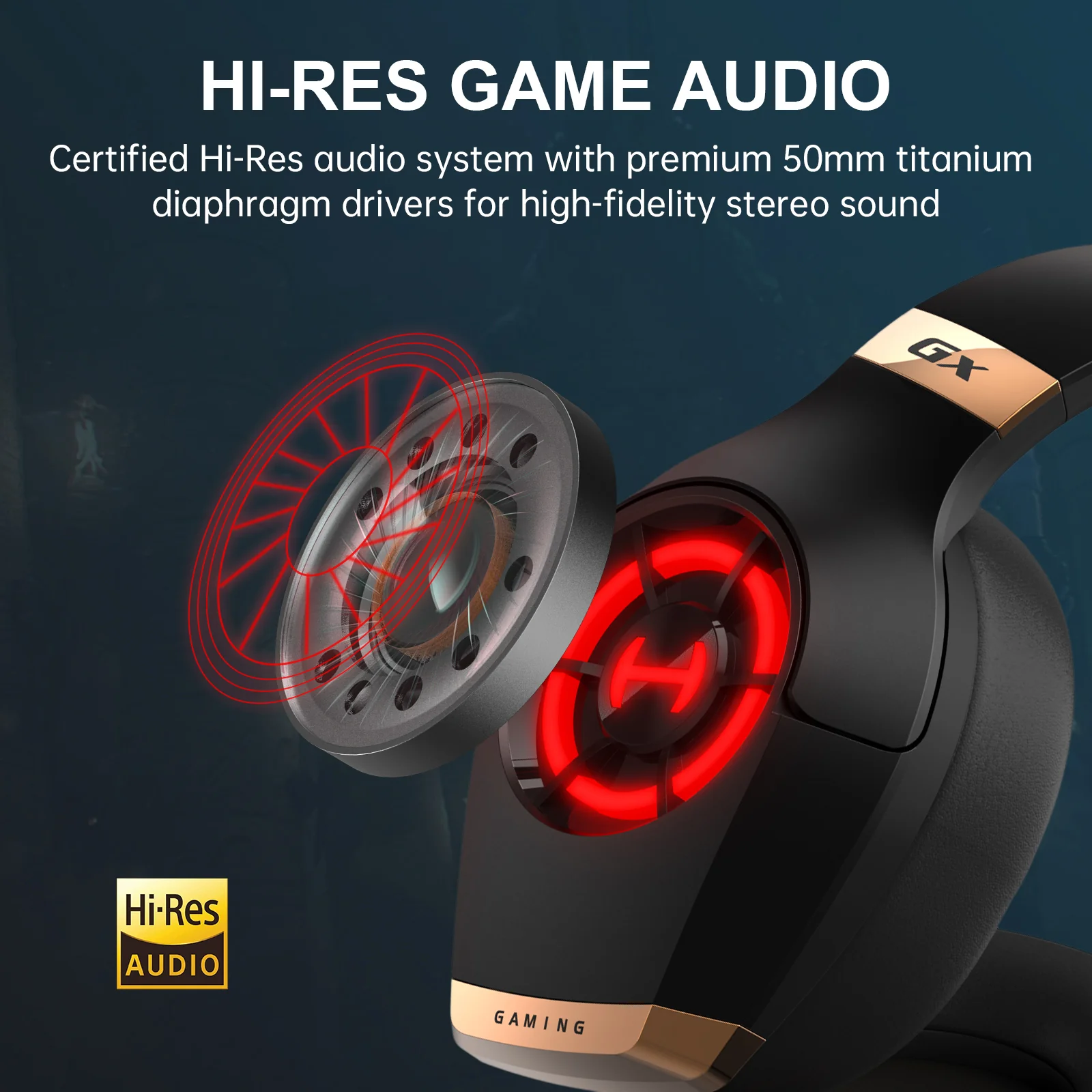 Edifier HECATE by Edifier GX Hi-Res Gaming Headset - Wired Gaming Headphones w/ Microphone RGB Lighting - ENC Noise Cancelling - Black