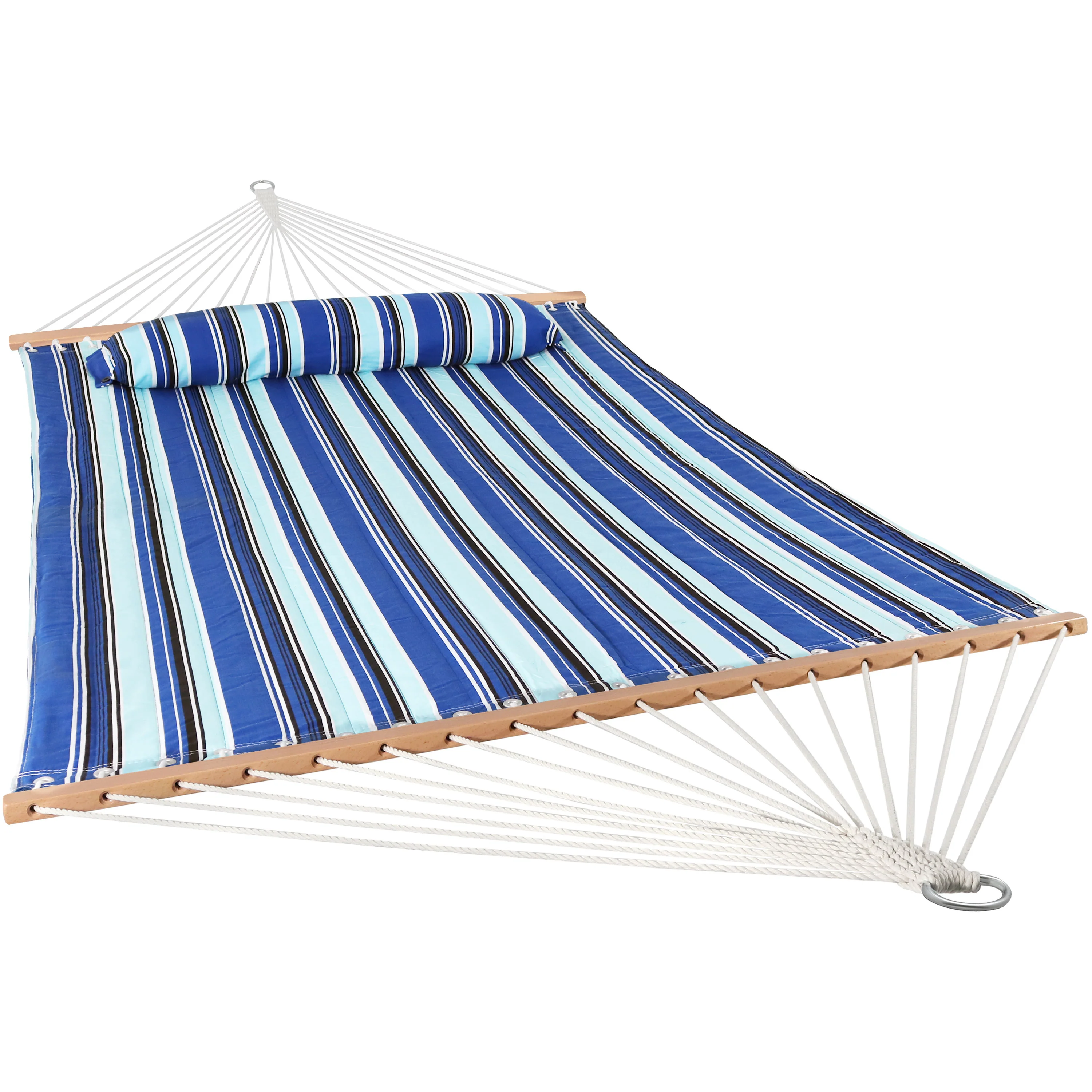 Sunnydaze Decor Quilted 2 Person Hammock with Universal Blue Stand - Catalina Beach