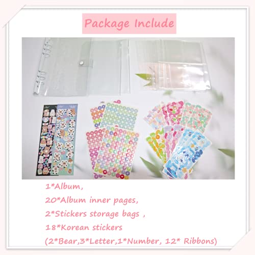 Maidston 41 PCS Kpop Photocard Holder Book Suit 160 Pockets 3 Inch Mini Photo Album White with Twinkling Star Photocard Binder 18 Sheets