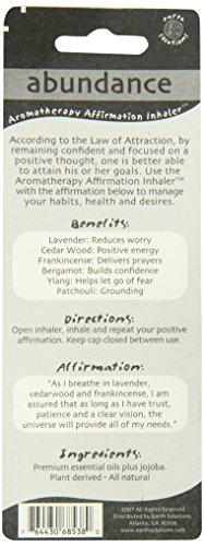 Earth Solutions abundance aromatherapy essential oils scent inhaler | a plant derived extract for manifestation | a therapeutic grade essenti