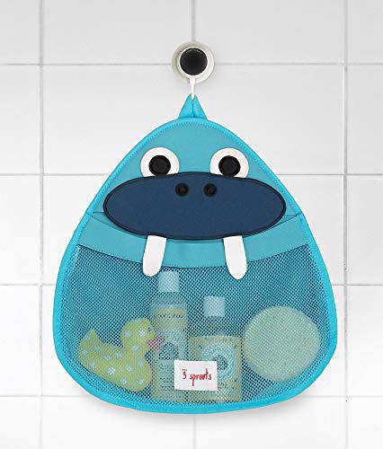 3 sprouts bath storage caddy - organizer for shower, baby and toys - walrus