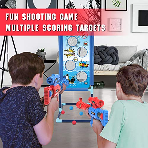 YEEBAY Shooting Game Toy for Age 6, 7, 8,9,10+ Years Old Kids, Boys - 2pk Foam Ball Popper Air Guns &a; Shooting Target &a; 24 Foam