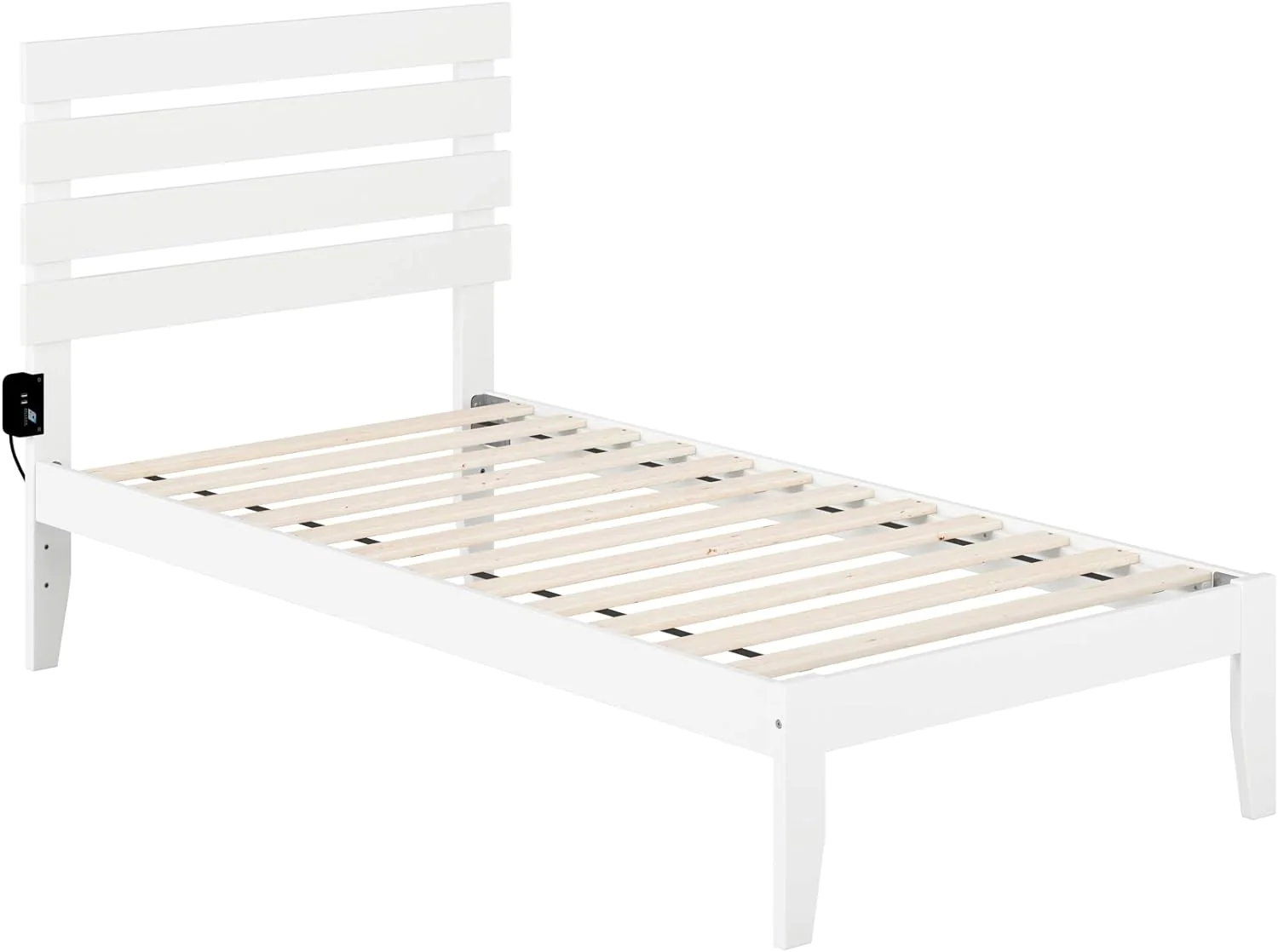 Atlantic Furniture Oxford Solid Wood Twin Bed in Walnut