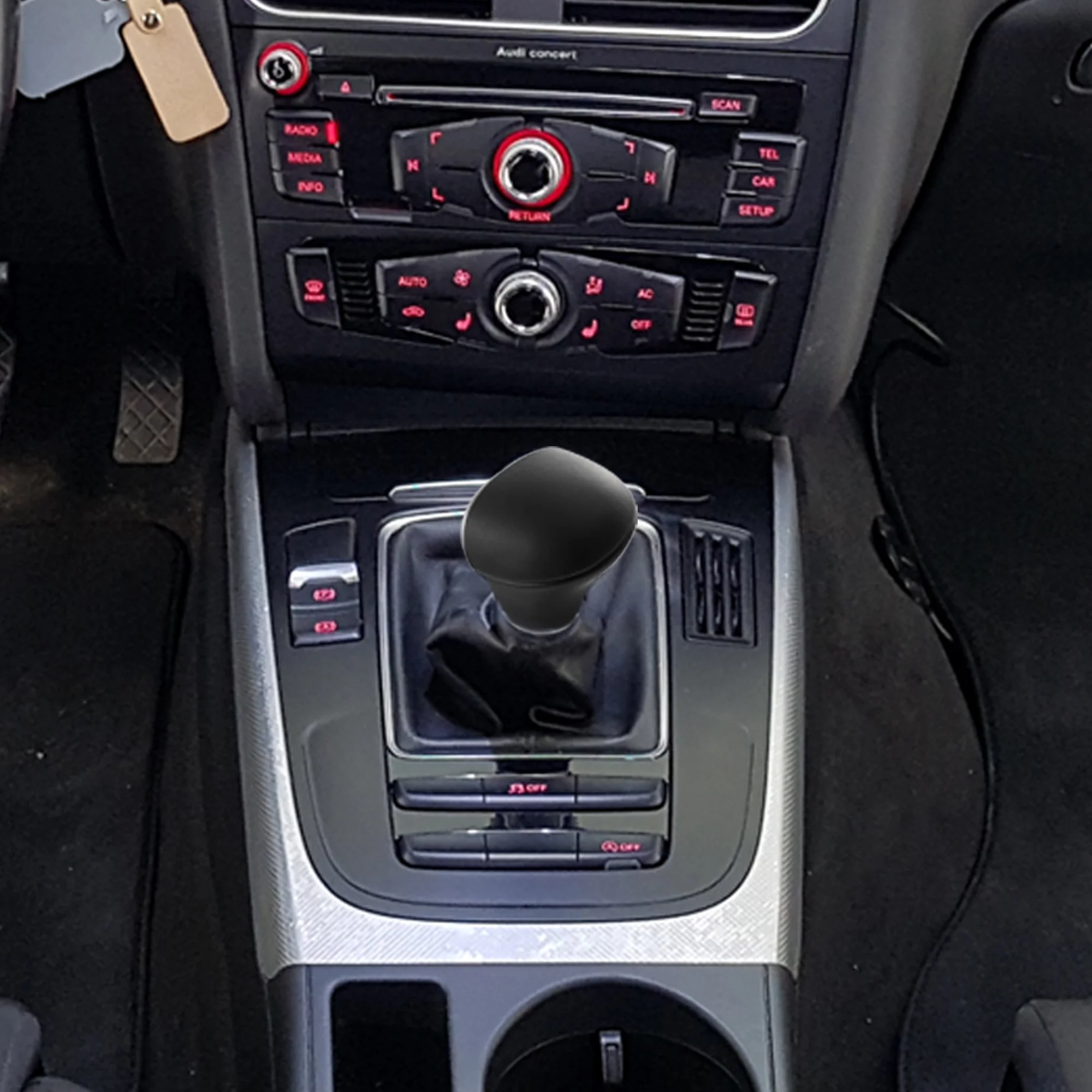 Unique Bargains Black Auto Car Gear Shift Knob With Dust Cover for Audi A5 A4L Q5 B8 09-16