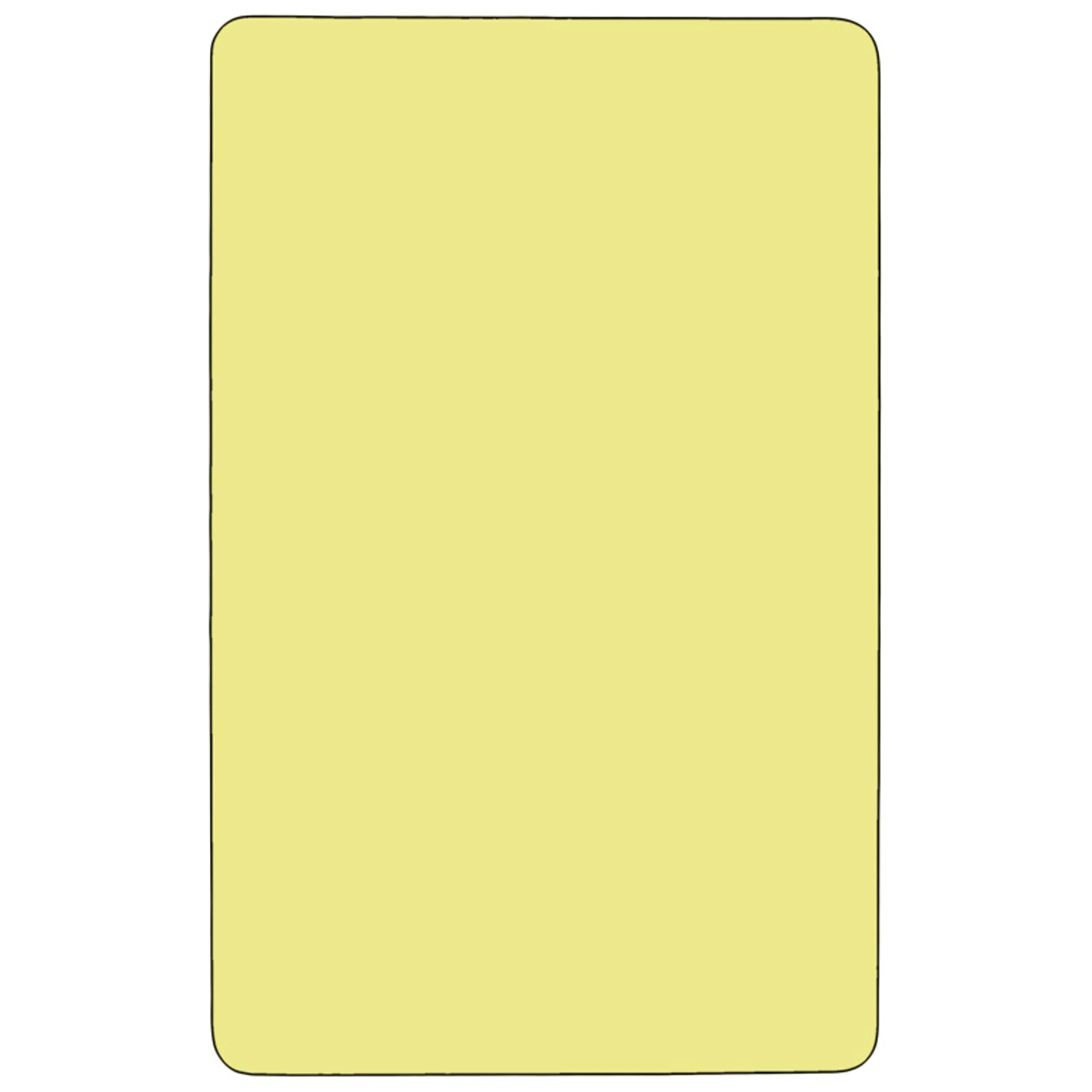 Flash Furniture Mobile 30&s;&s;W x 72&s;&s;L Rectangular Yellow Thermal Laminate Activity Table - Height Adjustable Short Legs - XU-A3072-REC-YEL-T-