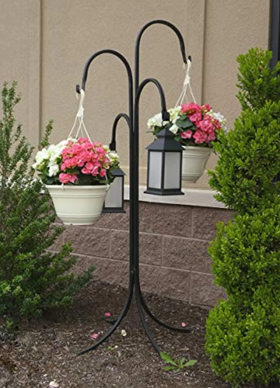 classic home and garden h18003 four-arm plant stand, black