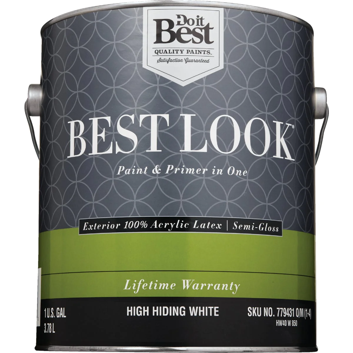 Best Look SIM Supply, Inc. HW40W0850-16 Best Look 100% Acrylic Latex Premium Paint &a; Primer In One Semi-Gloss Exterior House Paint, High H
