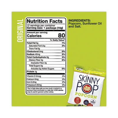 SKINNYPOP POPCORN 2106 SkinnyPop® Popcorn FOOD,POPCRN,SKINNY,VRT,36 2106