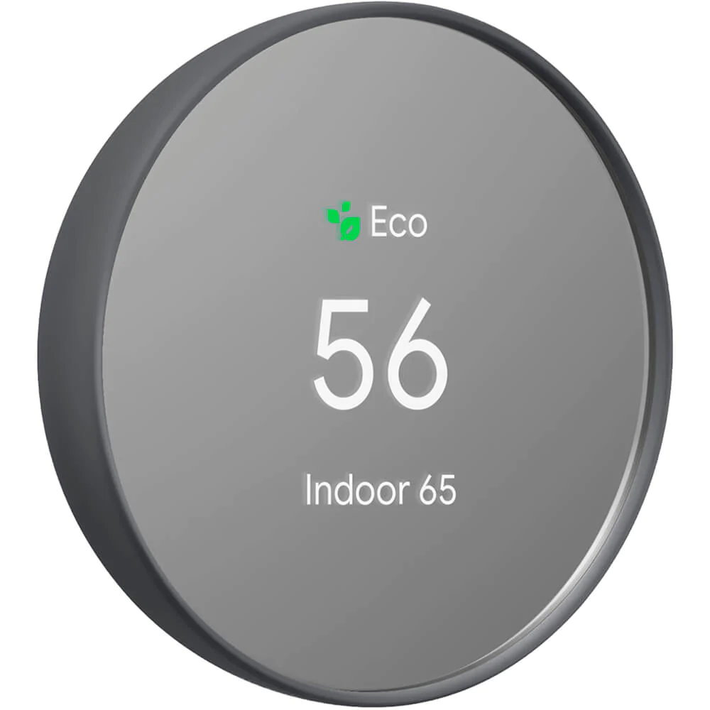 Google Nest GA02081US Programmable Smart Wi-Fi Thermostat for Home - Charcoal