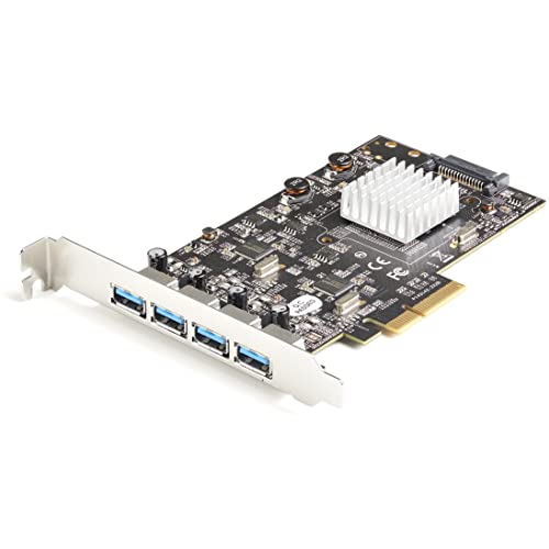 StarTech.com 4-Port USB PCIe Card - USB 3.2 Gen 2 (10Gbps) Type-A PCI Express Expansion Card with 2 Controllers - 4X USB-A - USB