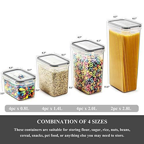 wildone airtight food storage containers set, 14pcs bpa free plastic dry food containers with lids for kitchen pantry organiz