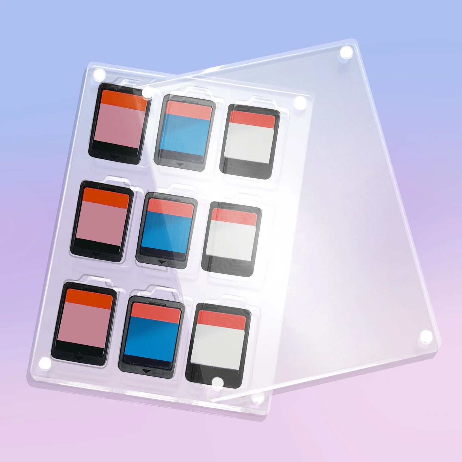 GCP Products 9-In-1 Acrylic Magnetic Game Card Case Holder For Nintendo Switch Storage Box Us