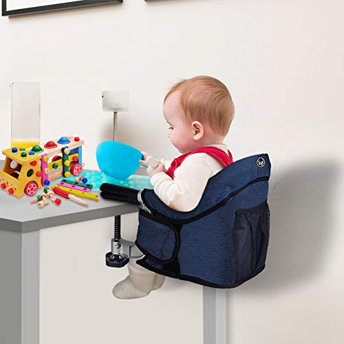 Toogel Hook On Chair, Clip on High Chair, Fold-Flat Storage Portable Baby Feeding Seat, High Load Design, Attach to Fast Table Chair