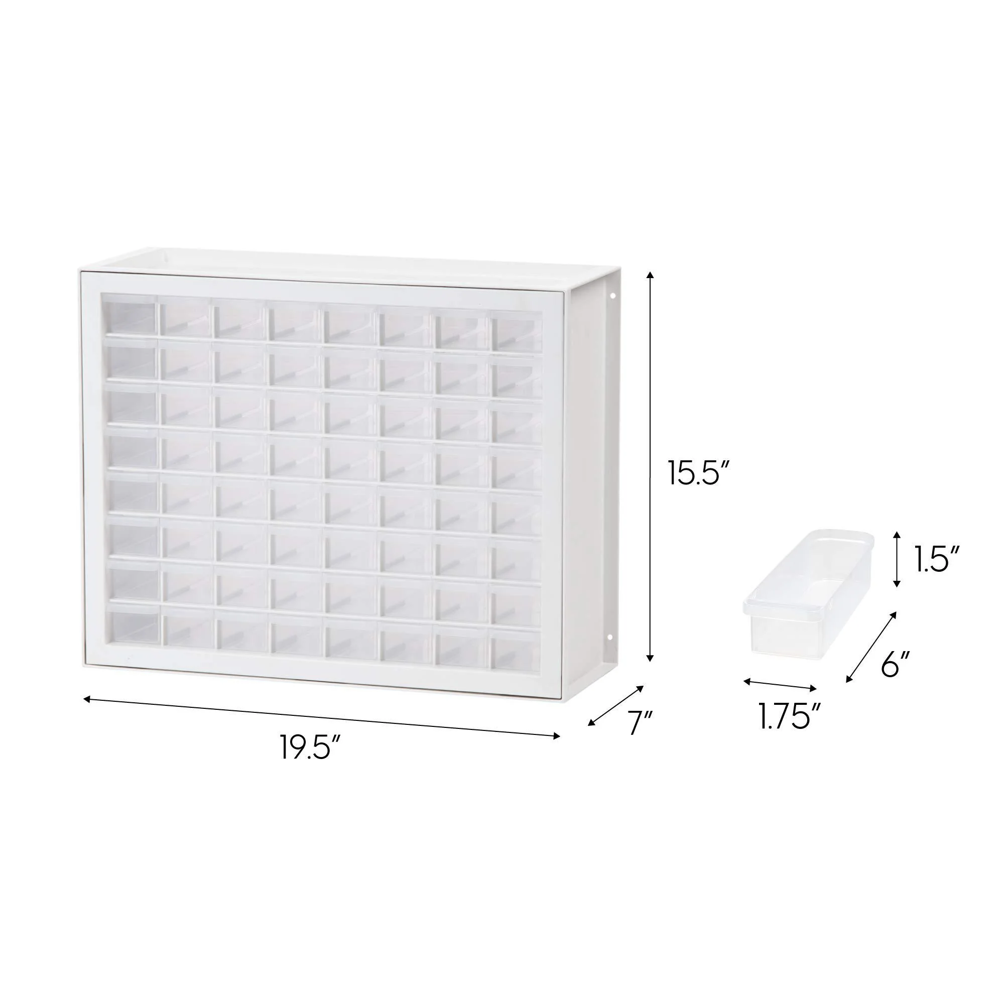 iris usa 64 drawer stackable storage cabinet for hardware crafts and toys, 19.5-inch w x 7-inch d x 15.5-inch h, white - smal