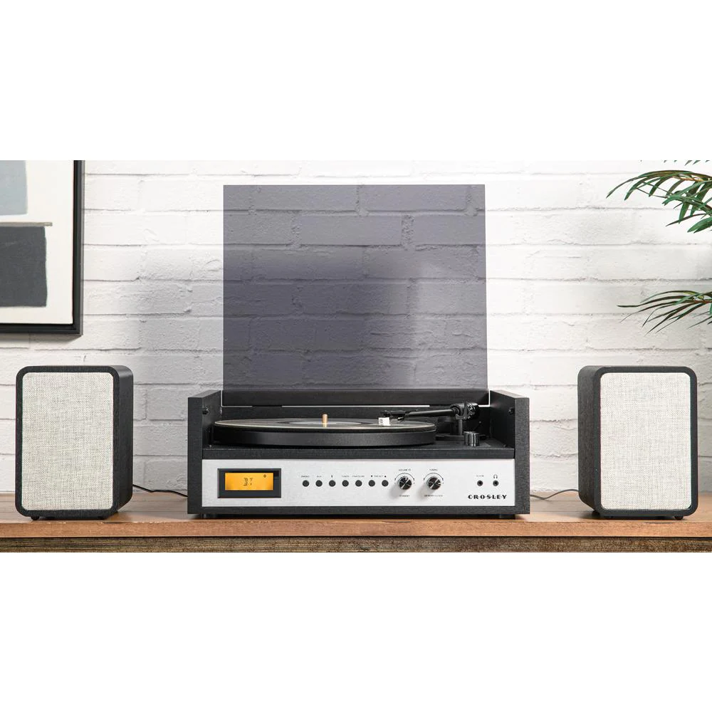 Crosley Furniture Coda Record Player With Speakers In Black