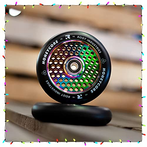 Root Industries 110mm Honeycore Wheels - Black/Rocket Fuel