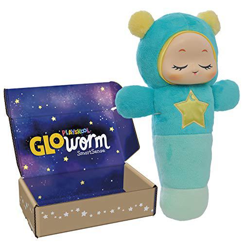 playskool glo worm smartsense cry sensor and voice recordable soft stuffed soother toy for newborn, baby, and toddler ( exclu