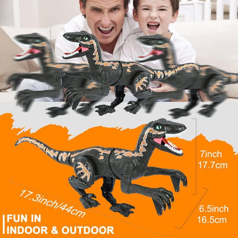 apobatk remote control dinosaur toys for kids - walking robot dinosaur toy for boys age 5-7, rc jurassic velociraptor toys 8-12, robo