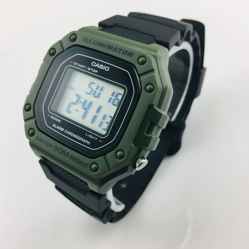 Casio Men&s;s  Illuminator Green Digital Sports Chronograph Watch W218H-3AV