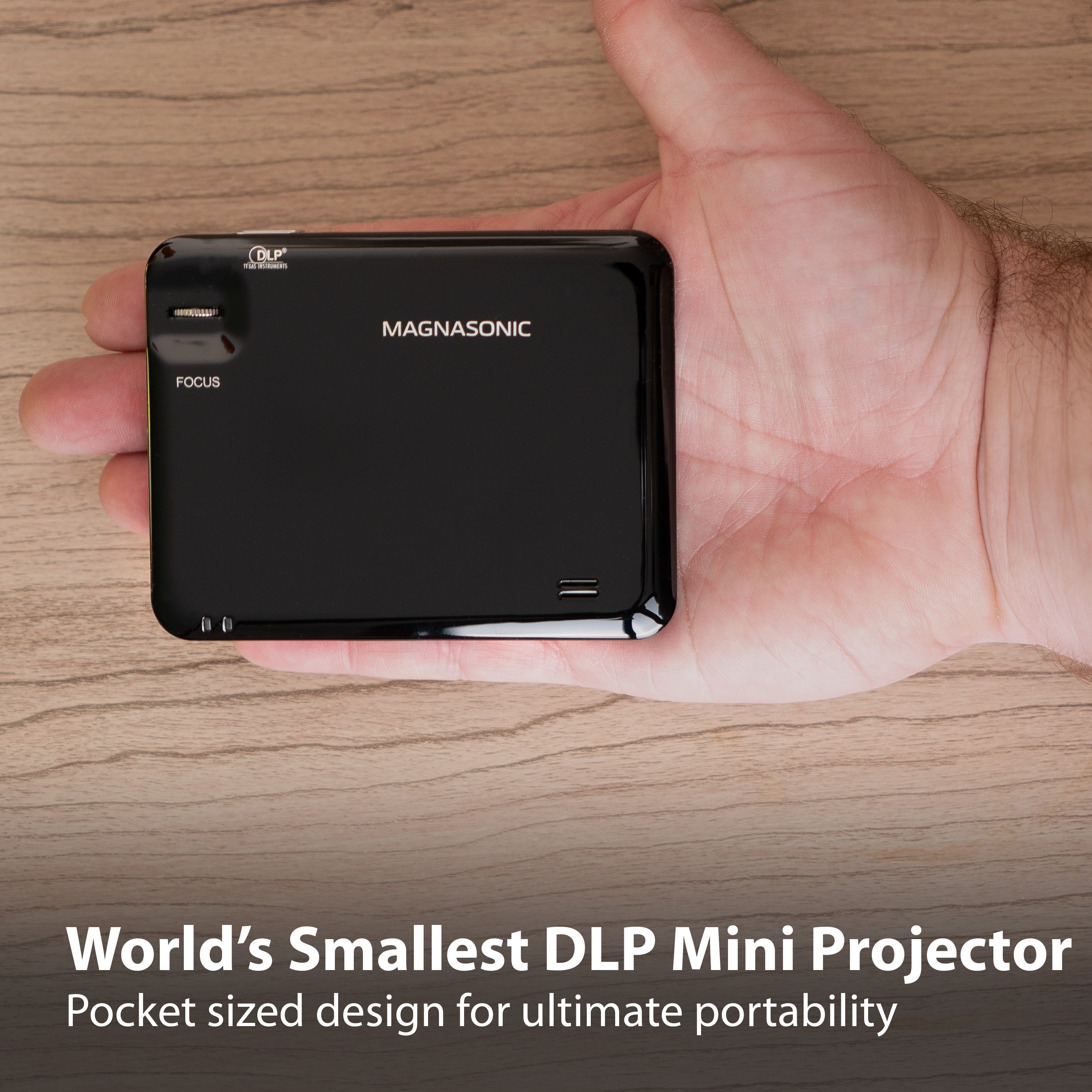 Magnasonic LED Pocket Pico Video Projector, HDMI, Battery, Speaker, 60
