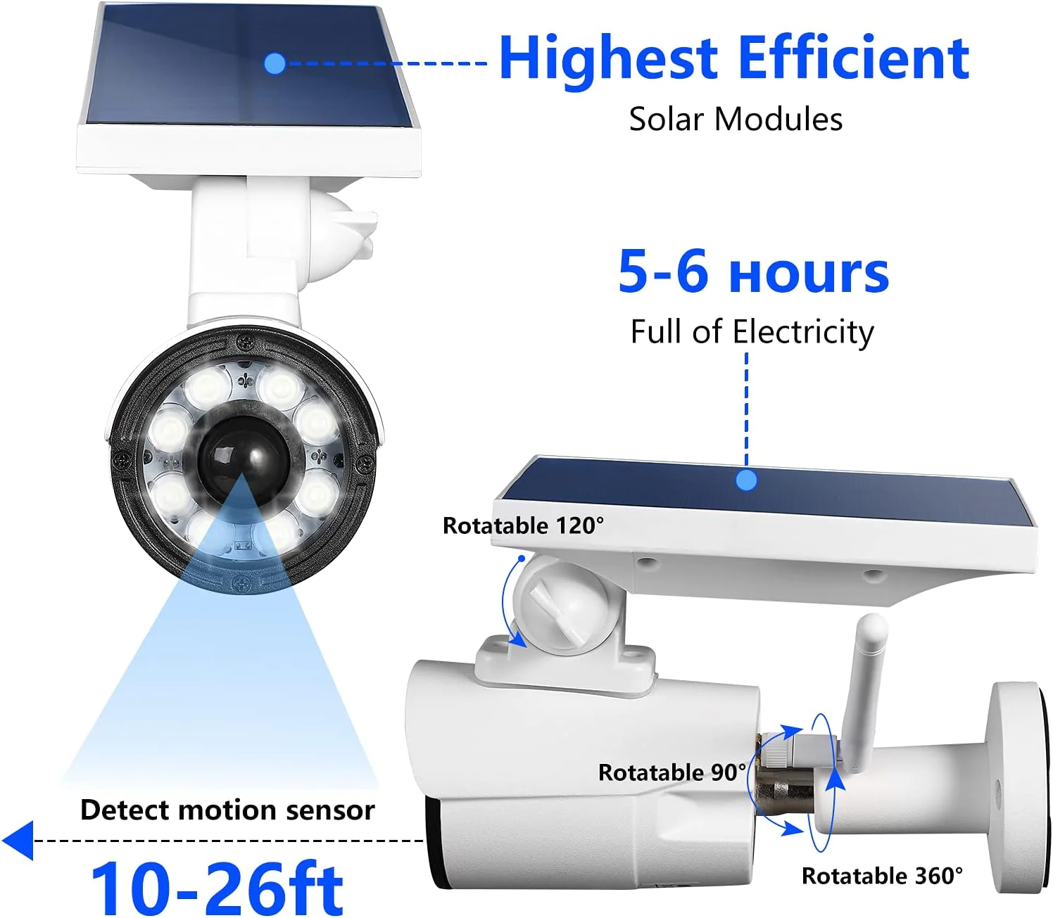FTCHAMBERLAIN Fake Camera with Light, 360&a;#194;&a;#176; Rotatable Dummy Security Surveillance CCTV Camera, Super Bright Outdoor Waterpr