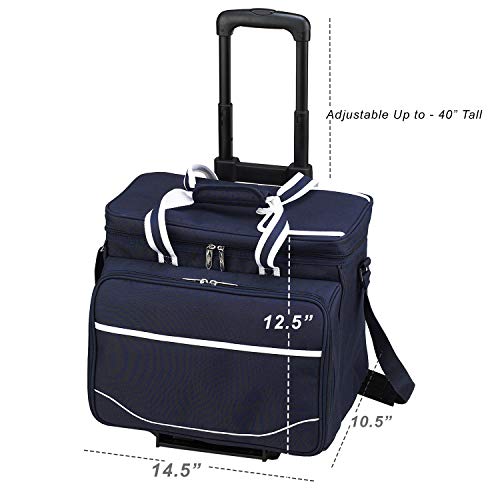 Picnic at Ascot Original Insulated Picnic Cooler with Service for 4 on Wheels-Designed &a; Assembled in the USA