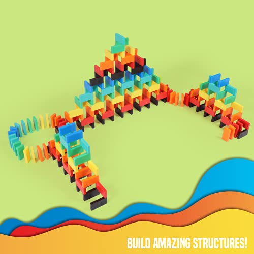 Bulk Dominoes 206pcs Pro-Domino Kit | Dominoes Set, STEM STEAM Small Toys, Family Games for Kids, Kids Toys and Games, Building,