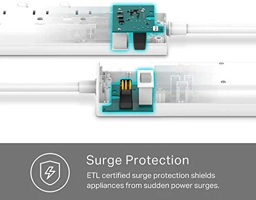 Kasa Smart Plug Power Strip HS300, Surge Protector with 6 Individually Controlled Smart Outlets and 3 USB Ports, Works with Alex