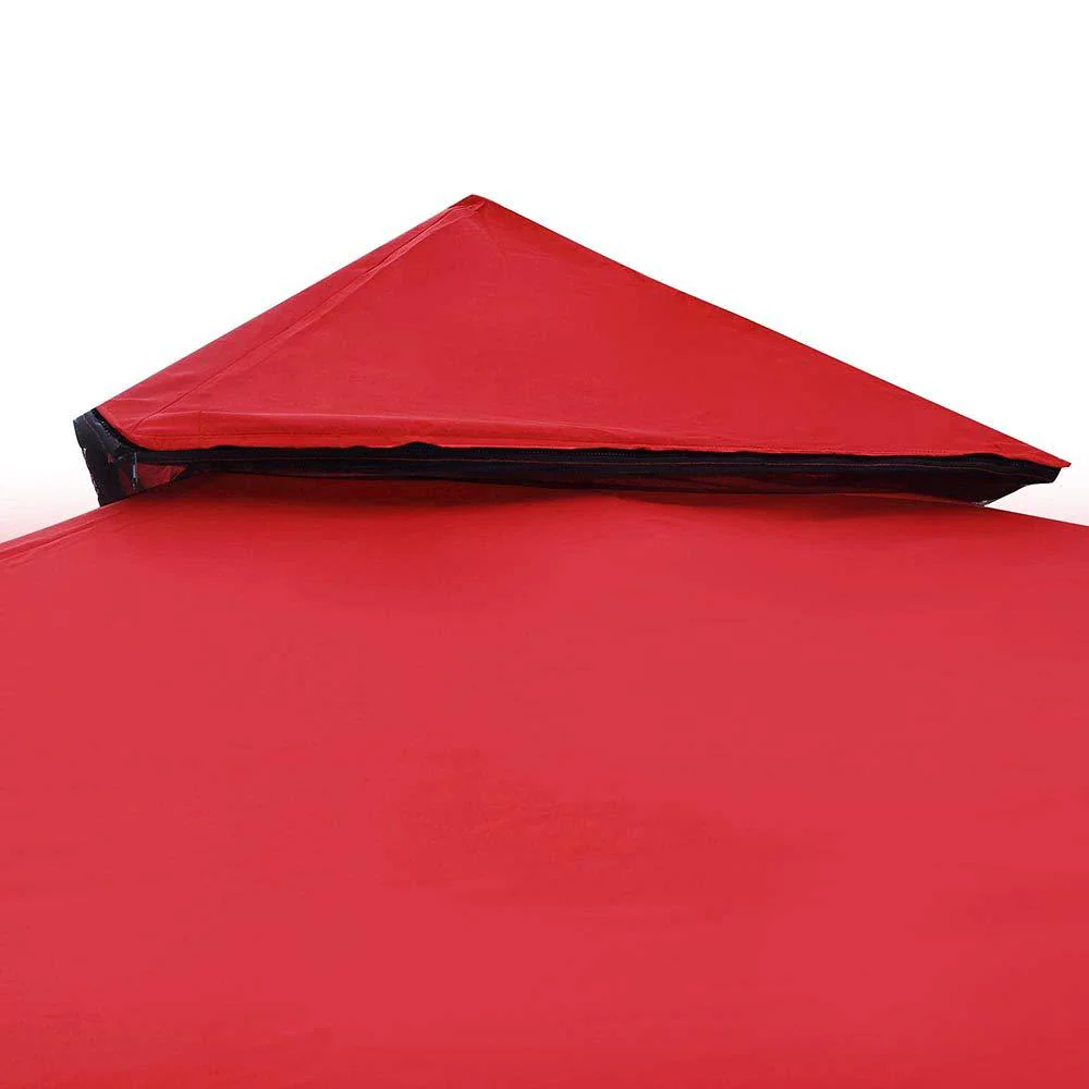 big times 8x8&s; 10x10&s; 12x12&s; 2-tier gazebo top canopy replacement cover uv30 outdoor patio garden (10x10&s;, red)