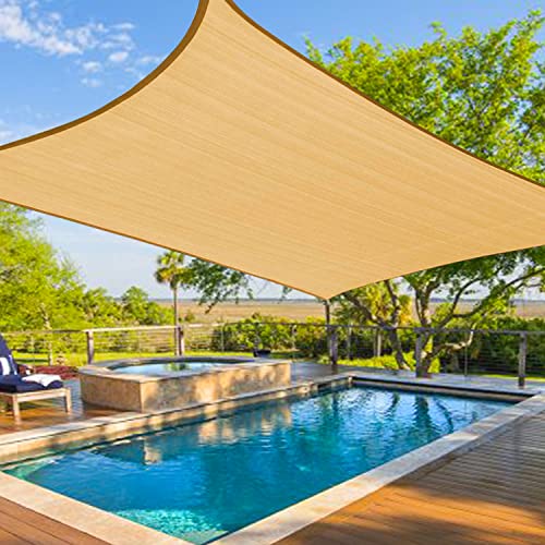 Amagenix Sun Shade Sails Canopy, Sand Rectangle Outdoor Shade Canopy 16&s; X 20&s; UV Block Canopy for Outdoor Patio Garden Backyard