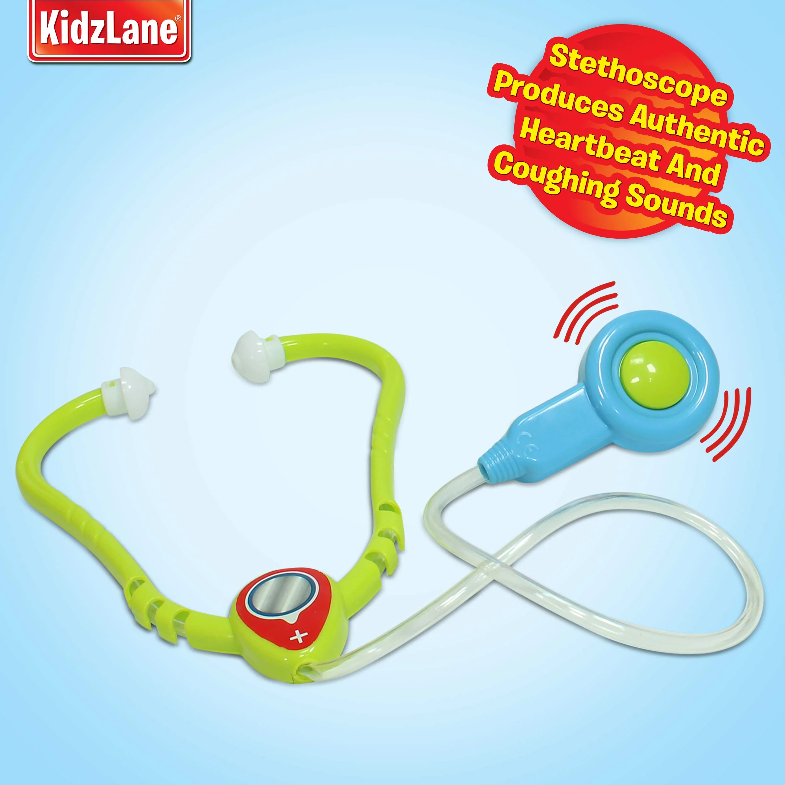 Kidzlane Doctor Play Set - 7 Piece Dr Kit with Medical Bag &a; Stethoscope for Kids 3+