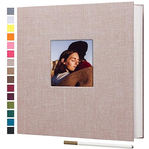 potricher Large Photo Album Self Adhesive 3x5 4x6 5x7 8x10 Pictures Linen Cover 40 Blank Pages Magnetic DIY Scrapbook Album with