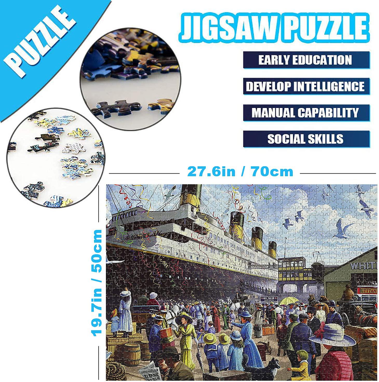 anguis jigsaw puzzles for adults 1000 piece r.m.s. titanic 27.56 x 19.69 inch puzzles for adults kids educational game challenge toy