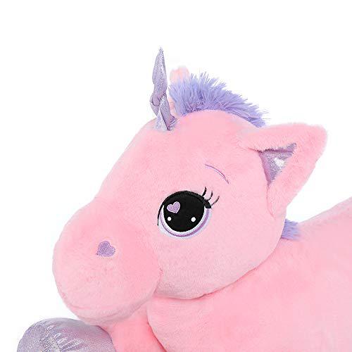 lanmore big unicorn stuffed animal toys soft unicorn plush pillow for girls pink 24&s;&s;