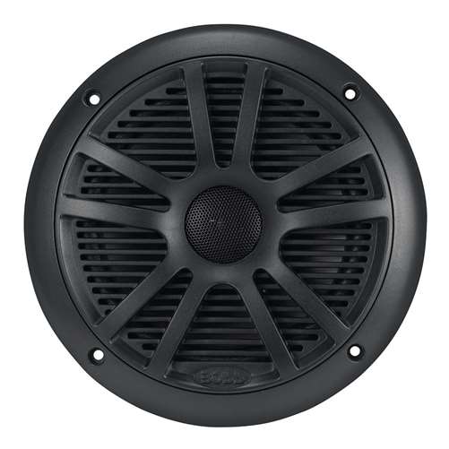 Boss No. 6 Intense MCKGB350B6  Audio Systems Marine Gauge Receiver with Speaker with 6.5 inch MR6W Black