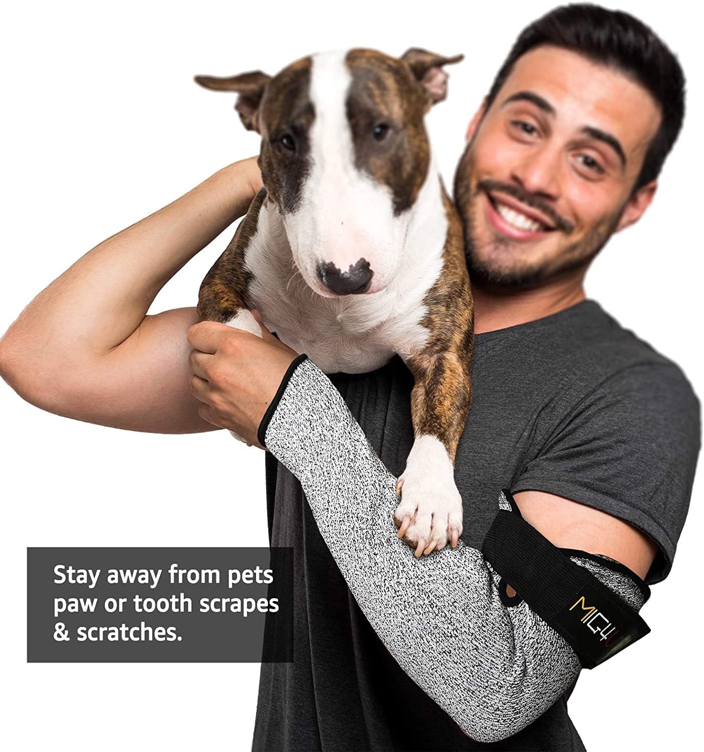 MIG4U Cut Resistant Sleeves, Safety Protection Arm Guards for Men and Women Yard Work, Construction, Farm, Gardening, Adjustable Fit,